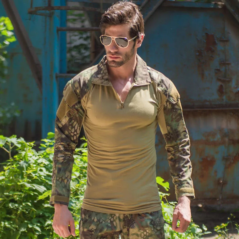 Men′s Shirts Fit Wear Training Clothing Camouflage Combat Marine Special Camo Mil-Spec Uniform Outdoor Tactical Frog Suit