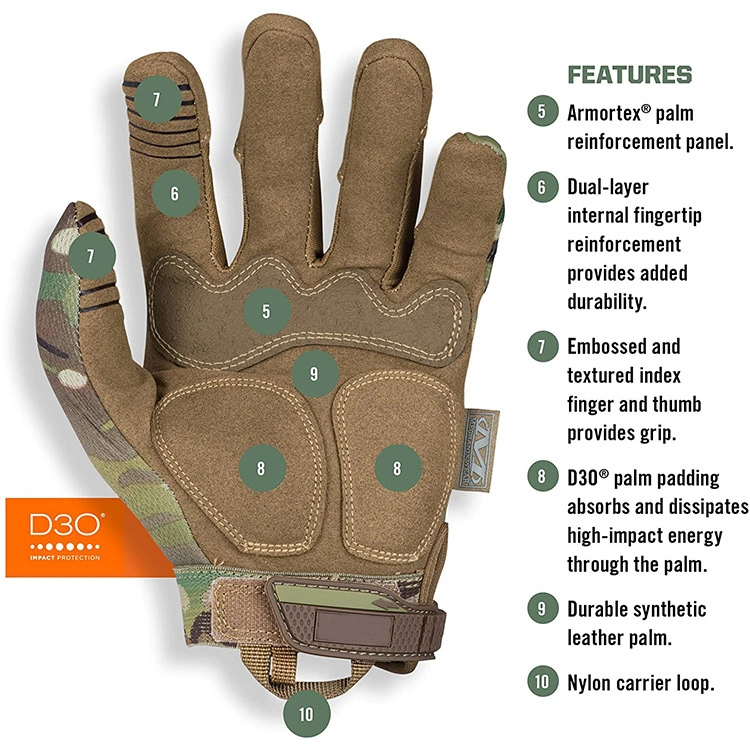 Green Camouflage Mechanic Specialty High-Dexterity Tactical Gear Work Gloves