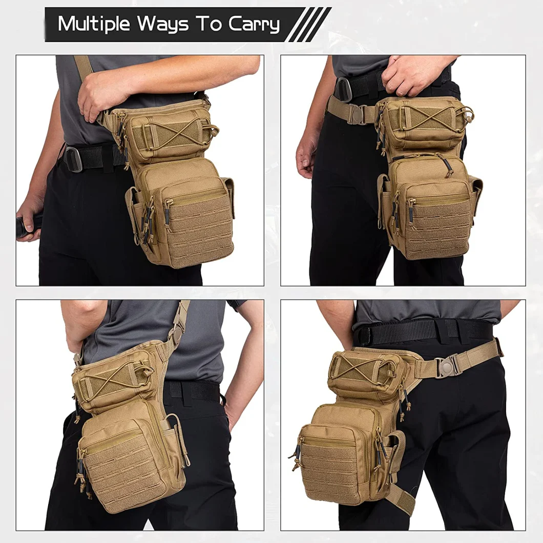 Drop Leg Bag for Men Tactical Thigh Pack Pouch Multi Functional Tactical Package Outdoor Hiking Thigh Bag