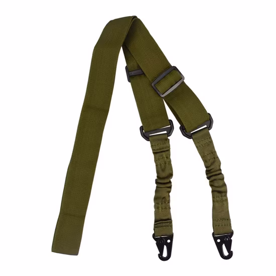 Eslinga táctica negra multifuncional de dos puntos con cuerda de misión cuerda de pistola de nailon