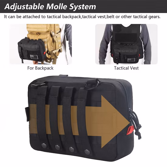 Bolso de hombro táctico militar personalizado Multicam Laser Cut Molle System
