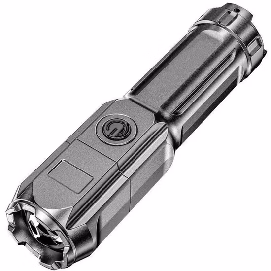 Martillo de seguridad con iluminación LED T6, linterna táctica de emergencia, linterna con Zoom multifunción para el hogar y exteriores con carga USB