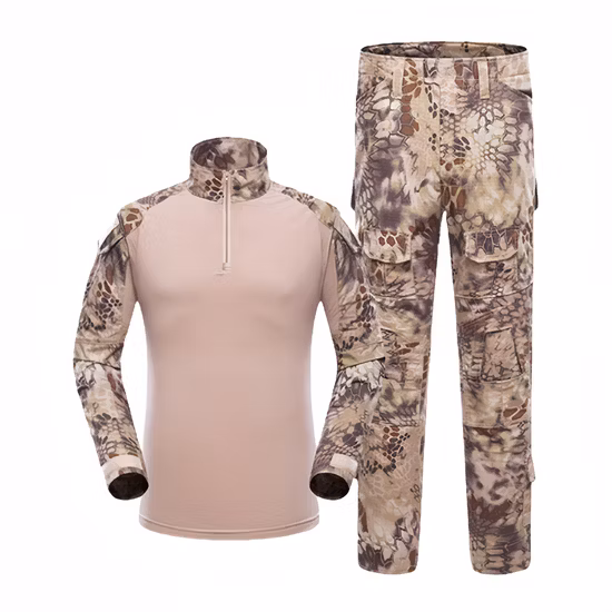 Venta al por mayor, ropa de entrenamiento de uniforme de combate táctico de tela Ripstop antidesgarro, trajes de rana de camuflaje