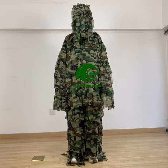 Traje de caza táctico de camuflaje de 4 piezas Forest Woodland Ghillie